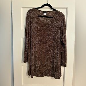 Citiknits Brown Snake Print Tunic
